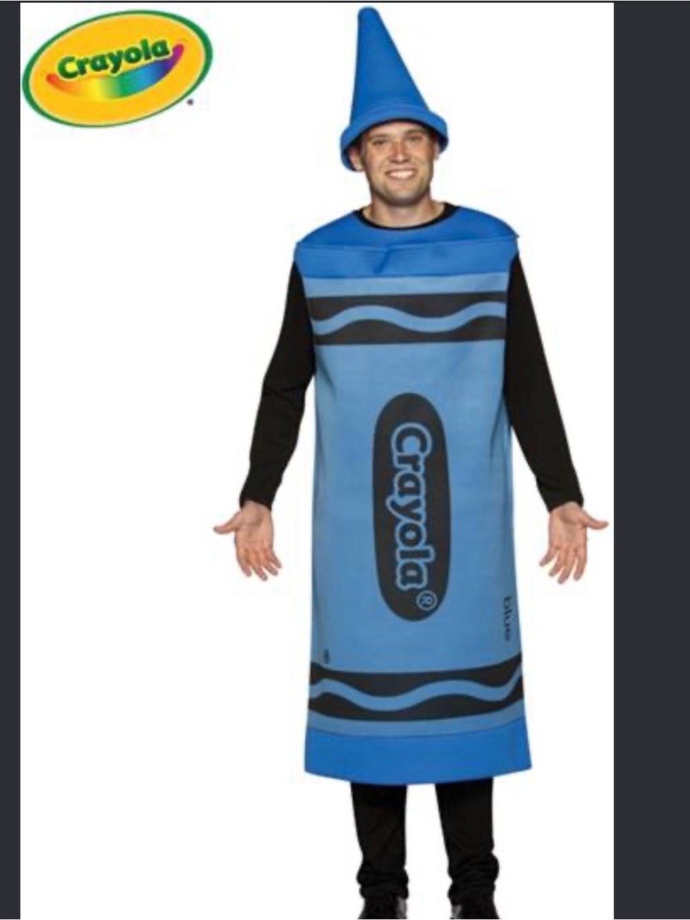 NEW Official Crayola Blue Crayon Unisex Adult Costume fits L-XL